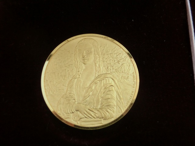 純金　45.13g　天皇陛下　モナ・リザ展　記念メダル　