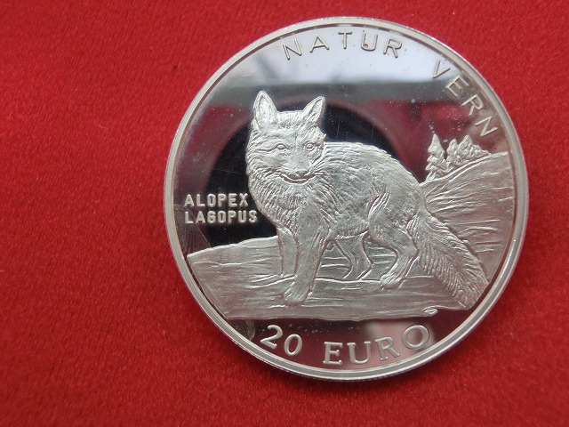 1997年  EURO  20ユーロ  銀貨    キツネ  フォックス 外貨  記念硬貨  NO-1005