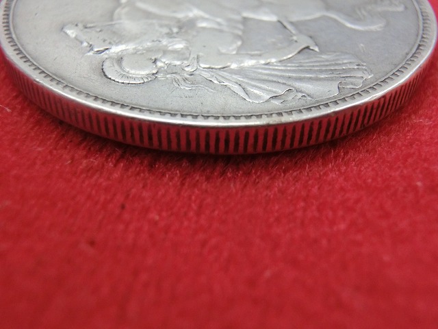 1889年  イギリス ヴィクトリア女王  クラウン銀貨  大型銀貨  NO-1012