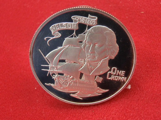 1900年  イギリス領ジブラルタル  ネルソン提督記念  1クラウン硬貨  エリザベス2世  NO-1016