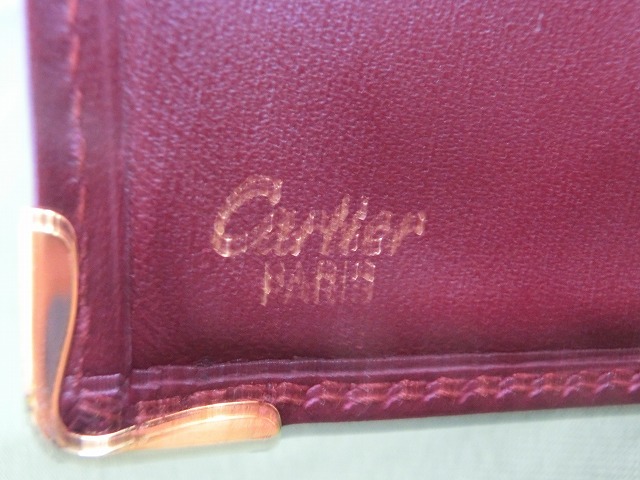 中古  カルティエ Cartier 小銭入れ付 二つ折り財布 マスト ドゥ カルティエ