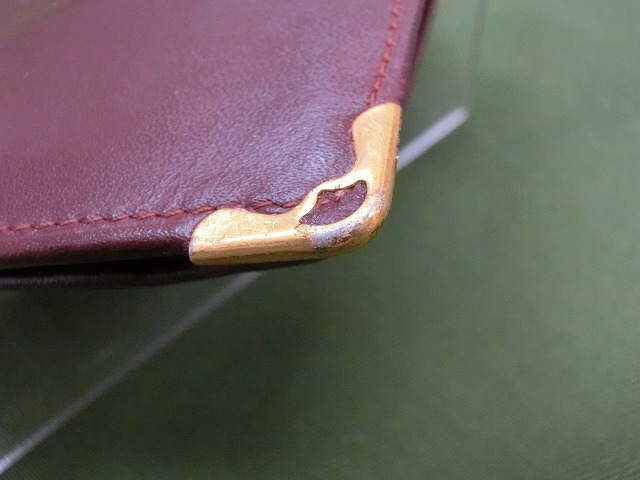 中古  カルティエ Cartier 小銭入れ付 二つ折り財布 マスト ドゥ カルティエ