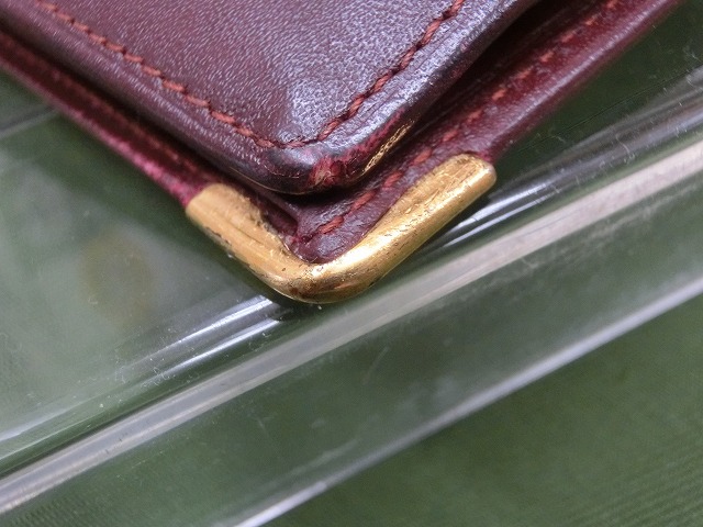 中古  カルティエ Cartier 小銭入れ付 二つ折り財布 マスト ドゥ カルティエ