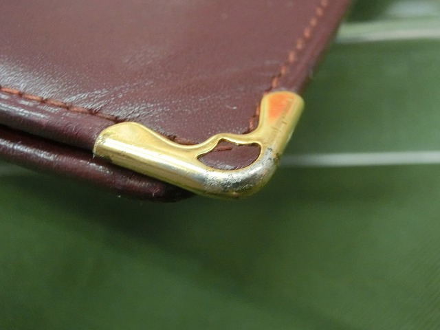 中古  カルティエ Cartier 小銭入れ付 二つ折り財布 マスト ドゥ カルティエ