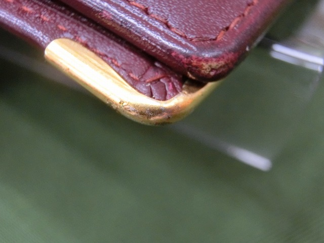 中古  カルティエ Cartier 小銭入れ付 二つ折り財布 マスト ドゥ カルティエ