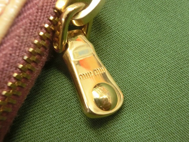 ミュウミュウ L字ファスナー 長財布 クロコ型押し 5M1183 レザー 革 ブラウン