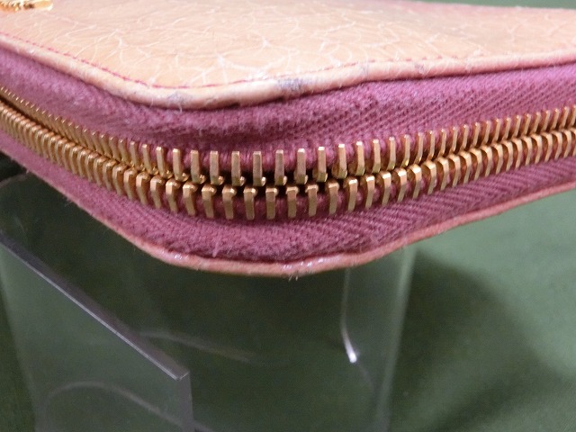 ミュウミュウ L字ファスナー 長財布 クロコ型押し 5M1183 レザー 革 ブラウン