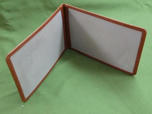 【美品】ルイヴィトン カードケース パスケース 定期入れ タイガ TAIGA 見開き  半透明窓つき 薄型