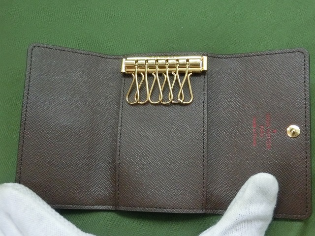 【極美品】ルイヴィトン 6連キーケース ミュルティクレ6 ダミエ エベヌ ブラウン  レザー