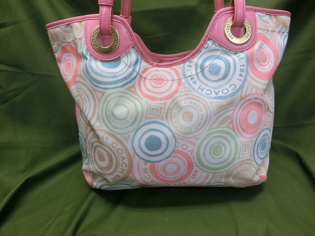 【未使用】コーチ トートバッグ F19184 マルチカラー系 ナイロン ビーチプリント COACH