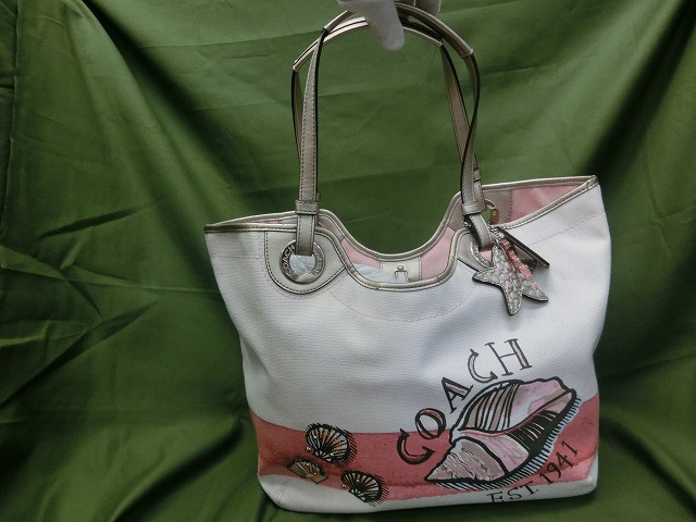 【未使用】コーチ トートバッグ ビーチ シェル F19273