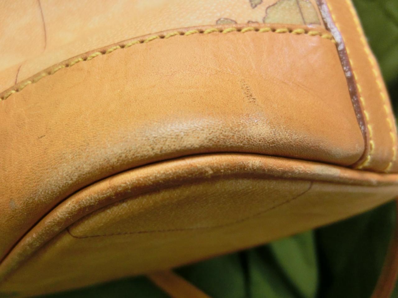 【良品】プリマ クラッセ  ショルダーバッグ 巾着バッグ マップ 世界地図柄 日本地図 ゴールド金具