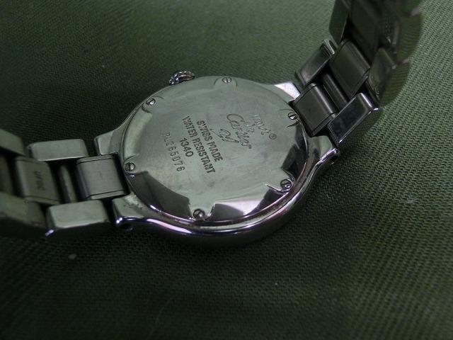 【良品】カルティエ マスト21  クオーツ アナログ表示 シルバー文字盤 腕時計 レディース