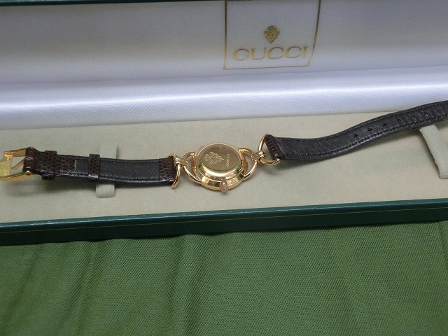 【美品】グッチ  レディース 6000.2.L 2針 クォーツ 腕時計 ゴールド